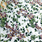 پارچه توری سه بعدی با عرض 140 سانتیمتر / توری گلدوزی گل برای منسوجات خانگی