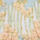 پارچه توری تزئینی تزیینی گلدار سه بعدی متمایز برای لباس