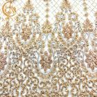 گلدوزی دستباف طلا توری پارچه توری MDX پارچه توری برای لباس عروس