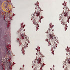 پارچه توری براق زیبا دستباف 91.44 سانتی متر طول تزئین مهره